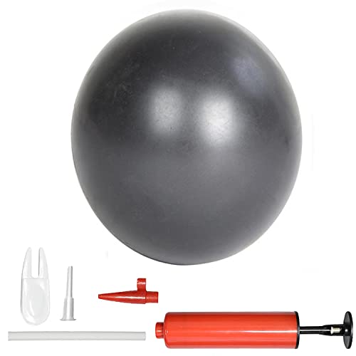 Mini Pilates Exercise Yoga Ball, 9 Inch Small Inflatable Exercise Yoga Ball,Core Training and Physical Therapy Equipment, with Pump - color: Grey, size: 9 inch