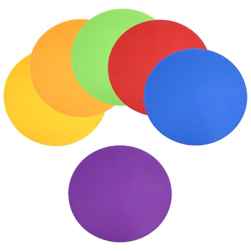 Spot Markers for Agility Dot, Non-Slip Poly Spots Floor Dots Flat Field Soccer Training Equipment for Gym - color: Red/Yellow/Blue/Green/Orange/Purple