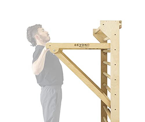 Beyond Balance Personal Training Station: Swedish Ladder Stall Bars with Adjustable Pull-Up Dip Bar Attachment