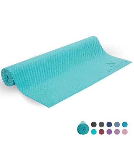 Everyday Yoga Deluxe Mat, Spacious 72"x24" Non-Slip Yoga Mat for Comfortable Home Workouts, 3-5mm Extra Thick - color: Aqua, size: 3mm Thick