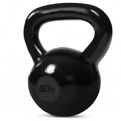 JFIT Cast Iron Kettlebell – Single Weight, Flat Bottom, Polished Handle | Men & Women | CrossFit, Cardio & Strength Training - size: 60.0 Pounds