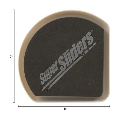 SuperSliders 4734595N Reusable Slide and Hide Multi-Size Value Pack for both Carpeted & Hard Floor Surfaces-Square Edge for Walls & Corners, Linen (16 Pack)