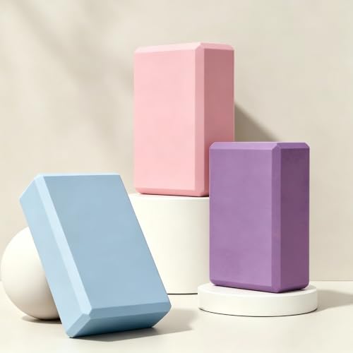 Non-Slip Yoga Block EVA Foam- 9.0"L × 5.9"W × 3.0"H, Lightweight at 0.44 lb - color: Puple, size: 0.44lb / 200g(9.0"L × 5.9"W × 3.0"H)
