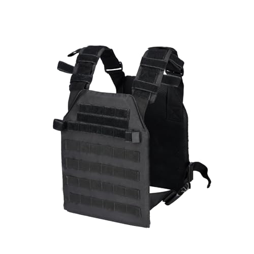 Adjustable Weighted Vest Fitness Sport Training Strength and Endurance Training,Quick Release with Molle for Running,Fitness Workouts - color: Black