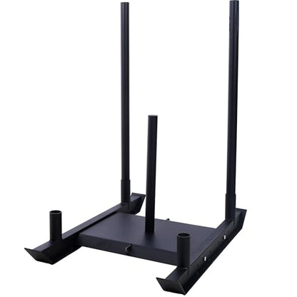Tidyard Weight Training Pull Sled, Fitness Strength Speed Training Sled with 2-Inch Weight Plate Holder Heavy-Duty Steel Construction for Athletic Conditioning Acceleration and Core Workout