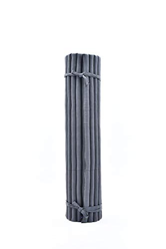 Leewadee - Foldable Floor Mattress - Japanese Roll Up Futon -Trifold Tatami Mat- Guest Floor Bed - Camping Mattress - Thai Massage Mat, Kapok Filled, 75 x 57 inches, Anthracite