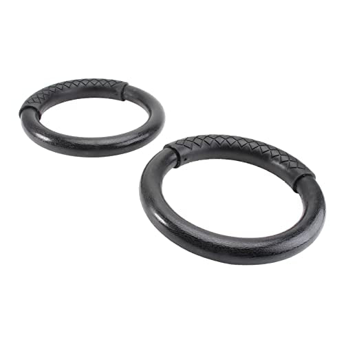 TOYANDONA 1pair Abs Gymnastic Rings for Fitness Workouts Home Exercise Equipment for Full Body Strength Training Straps Black Design for Pull Ups Dips
