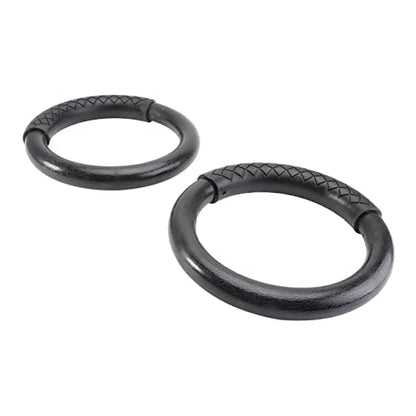 TOYANDONA 1pair Abs Gymnastic Rings for Fitness Workouts Home Exercise Equipment for Full Body Strength Training Straps Black Design for Pull Ups Dips