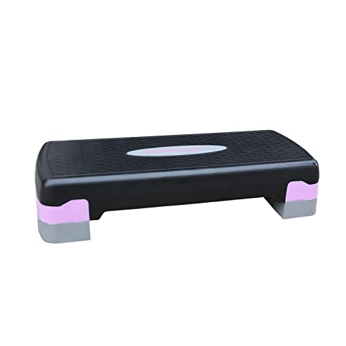 Height-Adjustable 4"-6" Aerobics Step Platform Fitness Equipment Workout Stepper Trainer For Indoor Exercise - color: Light Pink