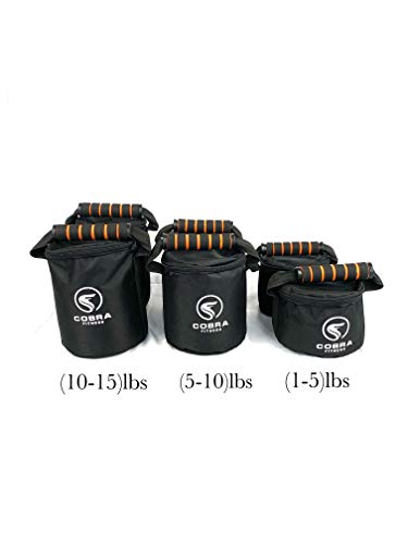 6 Pcs Adjustable Heavy Fitness Power Sandbag, Portable Adjustable Canvas Sand Kettlebell Soft Sand Bag, Weightlifting Dumbbell for Home Training, Fitness, Yoga Workout, Small, Medium, Large
