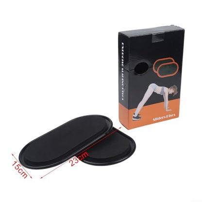 Set Of Two Pilates Slider Plates For Core And Muscle Toning With Dual Material Base Suitable For Carpet And Hardwood Floors(Black) - size: Black