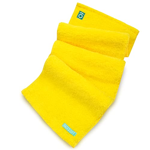 Eco Friendly Gym Towel for Working Out - Soft and Absorbent Cotton Exercise Towel - No Synthetic Microfibers or Plastics - Sweat Towel for Gym, Fitness, Sports, Yoga - Yellow - 1 Pc - color: Yellow