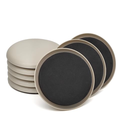 Furniture Sliders, 8 Pcs 4 3/4'' Furniture Sliders Pads for Hardwood Floors - size: 4 3/4" Round-8 Pack Beige
