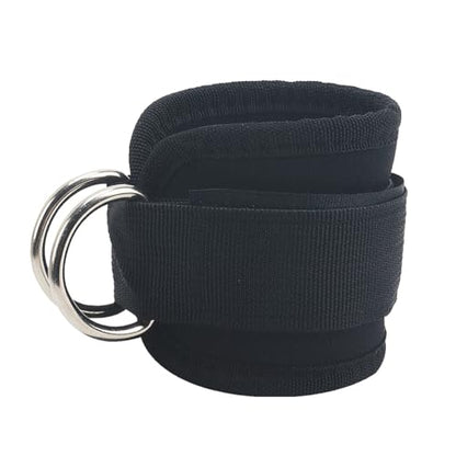 GOGO Ankle Strap Ankle Resistance Bands Wrist Cuffs for Cable Machine Gym Foot Leg, D-Ring Adjustable Fitness Glute Kickback Straps - color: Black