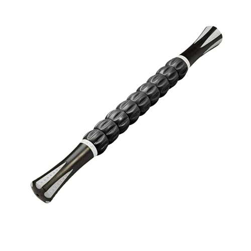 NuRich Muscle Roller Stick – 9-Roller Deep Tissue Massage Stick for Athletes – Trigger Point & Myofascial Release Tool for Legs, Calves & Back – 17.5 in Physical Therapy & Recovery Roller