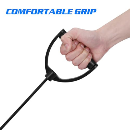 VOSAREA 1 Pair Black Stepper Resistance Bands, Nylon Resistance Bands for Stepper, Exercise Belts with Handles for Home Gym Workout