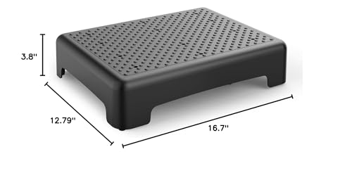 One Step Stool for Adults, Toddler Step Stools, 650 LBS Capacity Non-Slip Safety Step Platform for Elderly, Portable Stair Assist for Cars, Bedside, Kitchen, and Shower, Black Grey