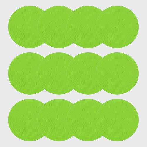 PATIKIL Poly Spot Markers, Rubber Floor Dots with Storage Bag Flat Agility Cones for Sports Training - color: Green, size: 5 Inch
