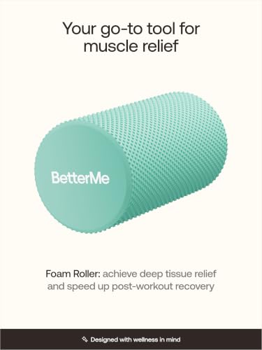 BetterMe Foam Roller for Muscle Recovery – High Density Exercise Roller for Back &Legs – Deep Tissue Massage Roller for Tension, Relief & Stretching (Subtle Mint) - color: Subtle Mint
