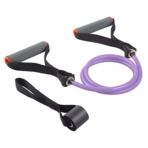 Single Resistance Bands, Workout Bands with Handles and the Exercise Bands with Door Anchor, Suitable for Resistance Training, Physical Therapy, Home Workouts, Boxing Training - color: Puplle(10-15lbs)