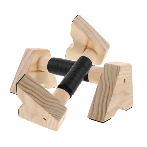Cabilock Wooden Push up Bars Parallettes Set, Beech Wood Push up Stands with Non-slip Base, 30cm Strength Training Equipment for Men and Women Home Workout and Calisthenics