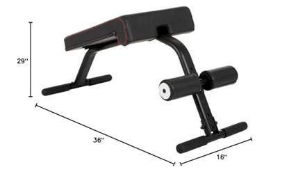 Mini Crunch Bench - Compact Ab Workout Bench for Core Strength - Heavy-Duty Steel Ab Bench for Strengthening Abs, Obliques, and Back