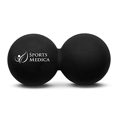 Peanut Massage Ball - Double Lacrosse and Peanut Ball Therapy | Trigger Point Deep Tissue Exercise | Back Muscle Foam Roller for Myofascial Release | Suboccipital Spine Device - Pressure Point - color: Black Peanut Ball