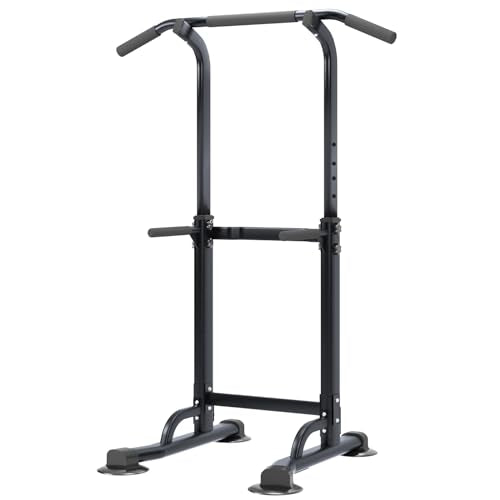 DlandHome Power Tower Pull Up Dip Station Multi-Function Fitness Equipment for Strength Training Adjustable Height Dip Stand for Home Gym