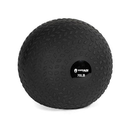 Titan Fitness Rubber Tread Slam Ball, Dead Bounce, Weight Workout - Throw, Catch, Slam, Twist - style: 70 lb