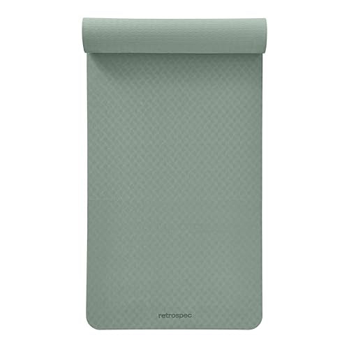Retrospec Zuma Yoga Mat | 1/2 Inch Thick Non Slip Workout Mat | TPE Exercise Mat for Yoga, Pilates & Stretching | 72x24in - color: Sage