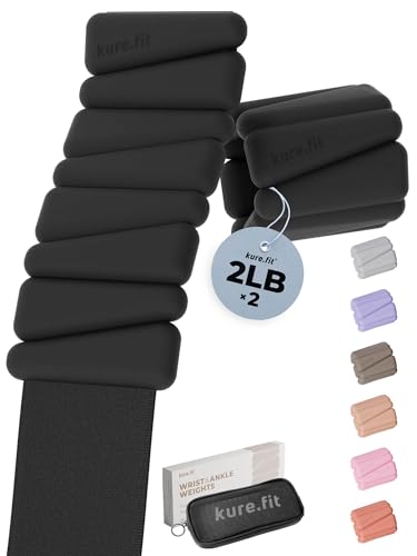 Pilates Weight | Wrist & Ankle Weights for Women | Weighted Bangles | 1LB/ 2LB Each (Set of 2) - color: Black, size: 2 LB