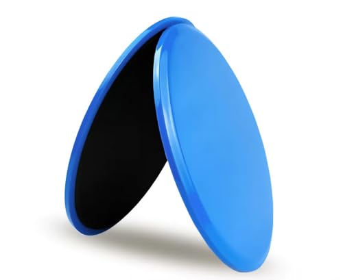 2-Pack Exercise Sliders & Fitness Discs – Dual-Sided Exercise Gliding Discs for Core Workouts & Pilates. Use on Carpet or Hardwood Floors. Light, Portable, Perfect for Abdominal, Core Training for Women and Men. - color: Blue