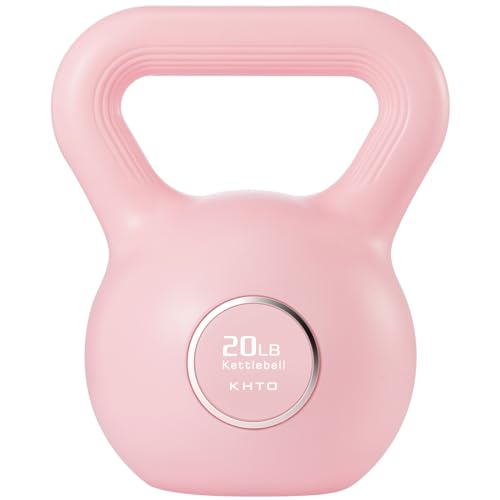KHTO Kettlebells Fitness Exercise-Pink Strength Training Kettlebell Sets,Dumbbell Weights for Home Gym Equipment - style: 20LB