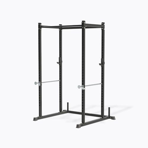 REP Fitness PR-1100 Power Rack Home Gym System, Squat Cage with Attachment Compatibility Multi-Grip Pull Up Bar, Adjustable J Cups, Extended Safeties, 700 lb Capacity, Strength Training Equipment - style: Power Rack + Lat/Row Attachment + Dip Attachment +