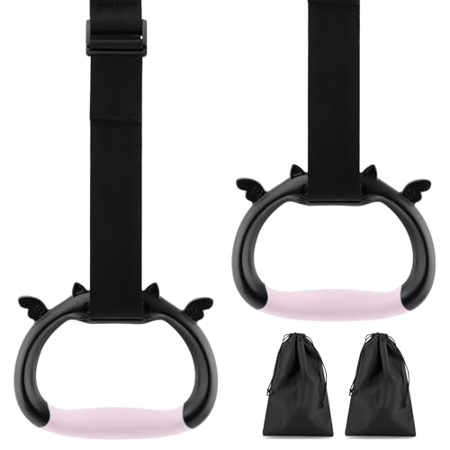 Kakalote Gymnastics Rings, Gymnastics Ring for Home Exercise, Pull up Rings with Adjustable Strap Load Bearing 550lb, Indoor Outdoor Pull-up Bar Strength Training Rings for Adults Kids