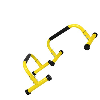 2 Pcs Sturdy Steel Training Stands for Home Gym Featuring Wide Grip and Adjustable Base Portable Dip Station