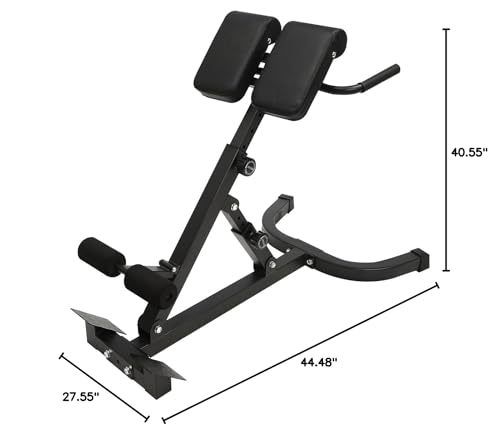 Roman Chair Back Extension Machine Foldable 5 Position Sit up Multi-Functional Hyperextension Back Strength Exercise Bench 330 lbs for Home Workout Gym Fitness Equipment