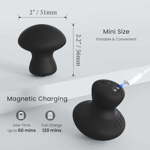 Handheld Massage Ball, Portable Waterproof Rechargeable Mini Massage Tool (Black) - color: Black