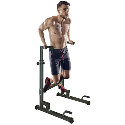 Adjustable Height Dip Bar Station, Heavy Duty Dip Station for Home Gym,Multi-function Dip Station Pull Up Bar Full Body Strength Training Workout Fitness Equipment for Tricep Dips - color: Dip Station