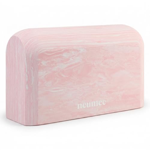 Yoga Block, EVA Foam Yoga Brick with Arc Shape & Non-Slip Grip, Lightweight Portable Yoga Block for Women Men, Ink Painting Design, Yoga Accessories for Poses, Pilates, Meditation, Balance & Stretching - color: Pink