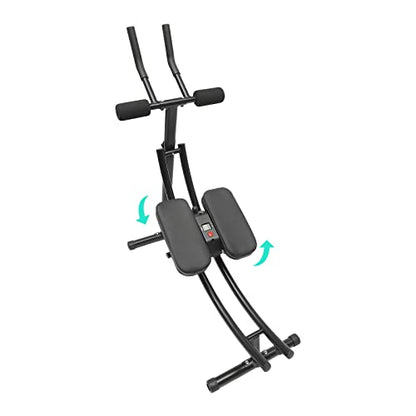 Ab Machine,Portable Core Abs Exercise Machine With LED Display And 6 Silent Rollers,3-Level Adjustment,Adjustable Ab Trainer Machine,For Abs Workout At Home Gym,Ab Machine For Home, Gyms,Etc (Black(Rotatable))
