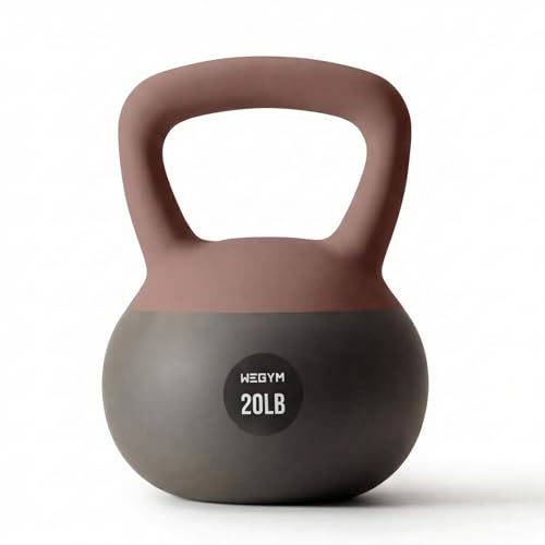 WeGym Soft Kettlebells with Cushioned Impact-Resistant Base and Anti-Slip, Wide-Grip Handle for Home Workouts, Weightlifting, and Full Body Strength Training - color: Pink, style: 20LB