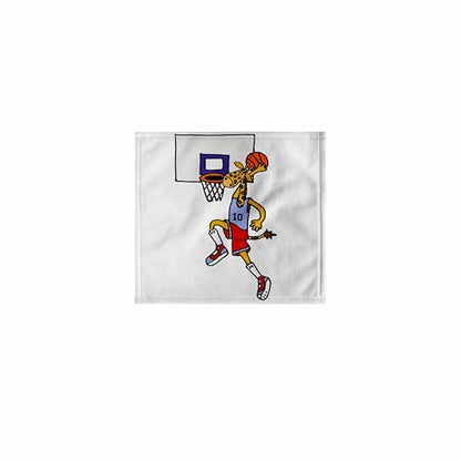 3dRose Cute Funny Giraffe Playing Basketball and Slam Dunking Ball 11x12 Wash Cloth for Face and Body - size: 11x12 Wash Cloth for Face and Body