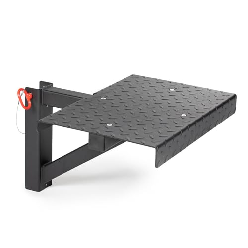 Titan Fitness T-3 Series Rack Mounted Step-Up Platform, 22" x 15" Diamond Plate Steel Step, Adjustable Power Rack Attachment for Step-Ups, Plyometrics & Strength Training, 550 LB Capacity