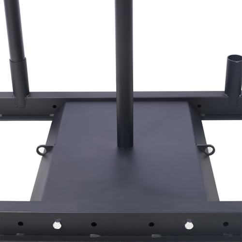Weight Training Sled, Heavy Duty Fitness Push Pull Sled for Strength Training, Speed and Conditioning, Steel Workout Sled with 2 Inch Weight Plate Holder for Athletic Training