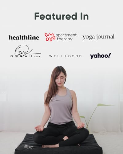 Mindful & Modern Zabuton Meditation Mat - Cotton Filled Yoga and Meditation Pad - Zabuton Meditation Cushion for Kneeling and Sitting Support - Large Rectangular Sitting Floor Pillow for Bench or Zafu