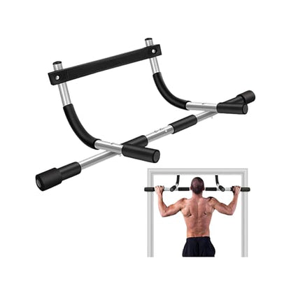 SteelCrush Pull Up Bar for Apartment – No Damage Door Frame Chin Up Bar, No Screws, Fits 27–36" Doorways, Multi-Grip Upper Body Workout Bar, 330 lbs Capacity