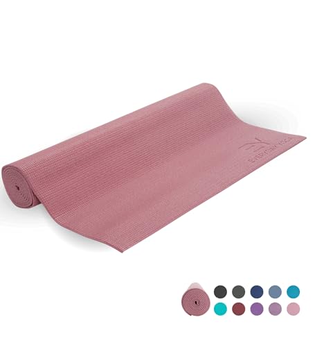 Everyday Yoga Deluxe Mat, Spacious 72"x24" Non-Slip, 3-5mm Extra Thick - color: Dusty Rose, size: 5mm Thick