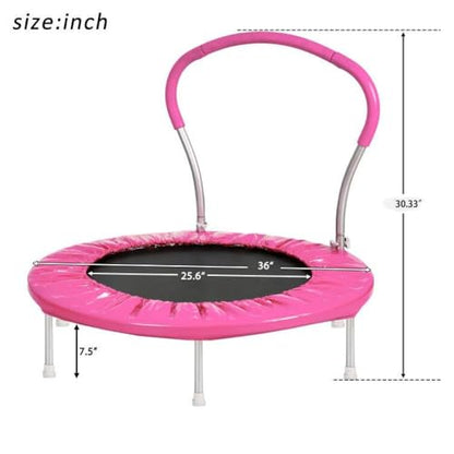 36 Inch Mini Trampoline with Handle for Adults and Kids, Metal Frame Bounce Exercise Trampoline Indoor Outdoor Use