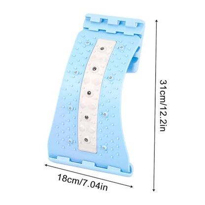 Back Stretcher with Massage Points 4 Level Adjustable Curved Ergonomic - color: Blue